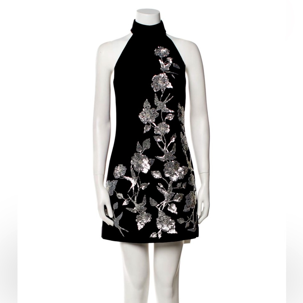 Rebecca Vallance Black Sheath Mini Dress Halter Sleeveless
Size: XS | USO, UK4
